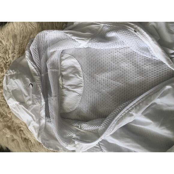 Zyia Active Women's Windbreaker Hooded White Full Zip Jacket Large Mesh Lined H1 - Picture 8 of 11